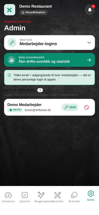 Staff logins