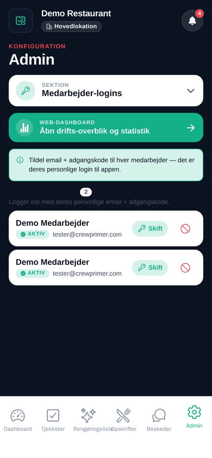 Medarbejder-logins