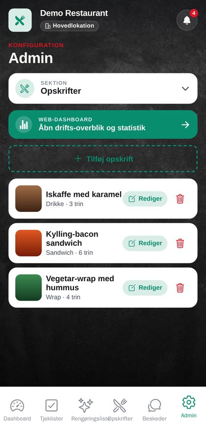 Admin – recipes