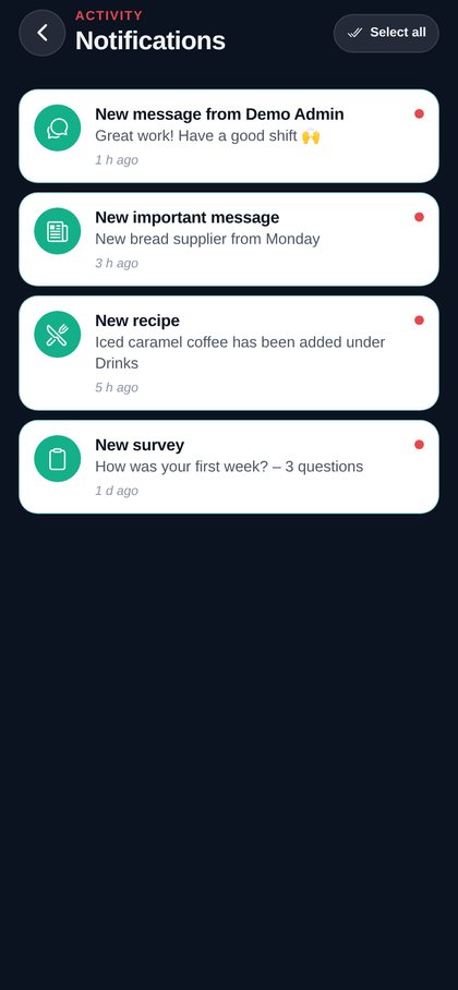 Notification centre