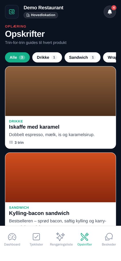 Opskrifter – oversigt